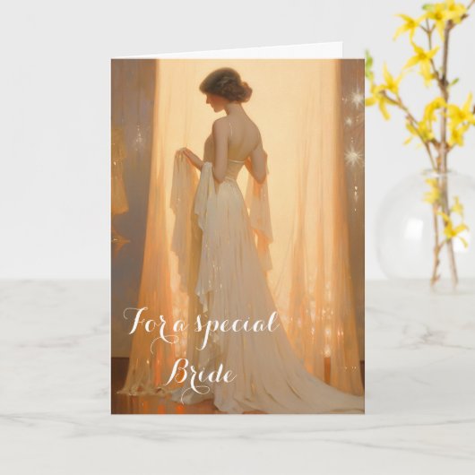 Bride Wedding Kaart (Gele Bloem)