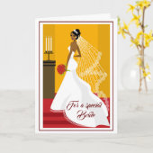 Bride Wedding Kaart (Gele Bloem)