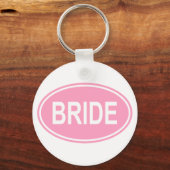 Bride Wedding Oval Pink Sleutelhanger (Voorkant)