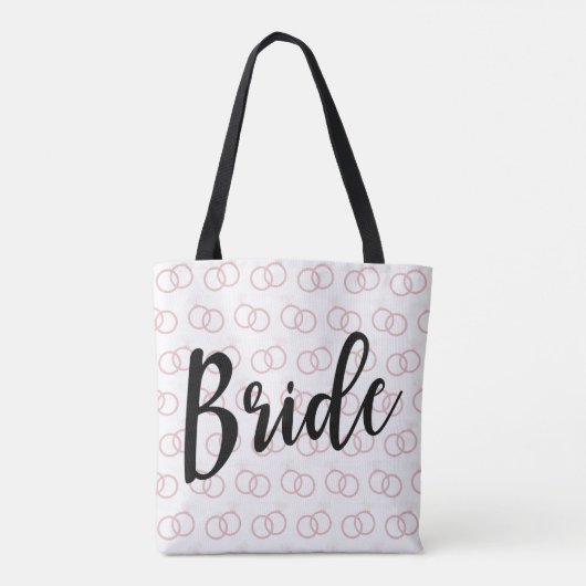 Bride Wedding Ring Pattern Canvas tas (Achterkant)