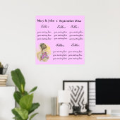 BRIDE Wedding Seating Chart. Poster (Thuiskantoor)