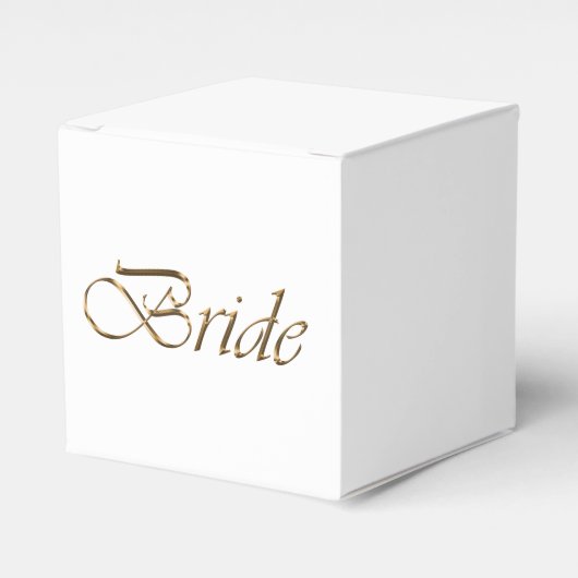 Bride white gold script calligraphy elegant chic bedankdoosjes (Voorkant Zijde)