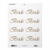 Bride white gold script calligraphy elegant chic etiket (Full Sheet)