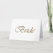 Bride white gold script calligraphy elegant chic kaart (Voorkant)