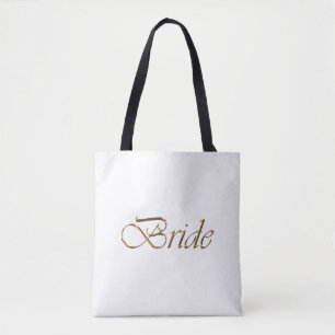 Bride white gold script elegant chic draagtas