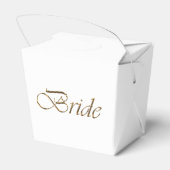 Bride white & Gold script kalligrafie elegant chic Bedankdoosjes (Achterkant)