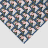  Bride White Lace Navy Blue Gold Wedding Tissuepapier (Detail)