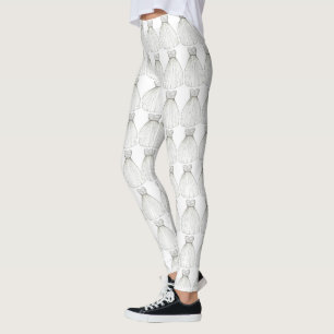 Bride White Princess Wedding Dress Vrijgezellenfee Leggings