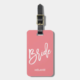 Bride White Script Bagagelabel