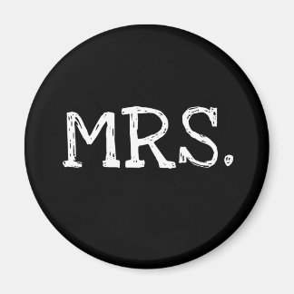Bride White Text Mrs. Magneet