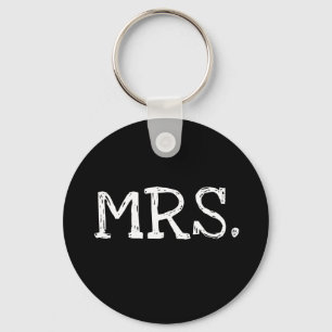 Bride White Text Mrs. Sleutelhanger