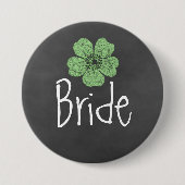 Bride Wild Green Rozen Chalkboard Ronde Button 7,6 Cm (Voorkant)