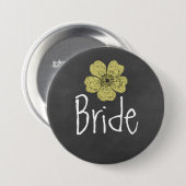Bride Wilde Gele Roses Chalkboard Ronde Button 7,6 Cm (Voorkant /achterkant)