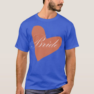 Bride wit op het roze hart t-shirt