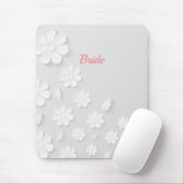 Bride, wit op wit floreel patroon. muismat (Met muis)