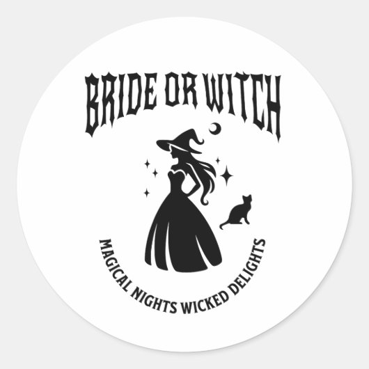 bride witch mystical bachelorette party ronde sticker (Voorkant)