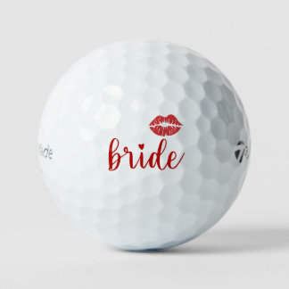 Bride with red lips golf golfballen