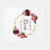 Bride witte florale goud geometrische trouwnaam fleece deken (Voorkant (Horizontaal))