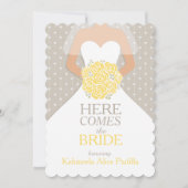 Bride yellow bouquet graphic vrijgezellenfeest nod kaart (Voorkant)
