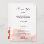 Bridebloem Bruiloftsreceptie Menu Kaart (Voorkant / Achterkant)