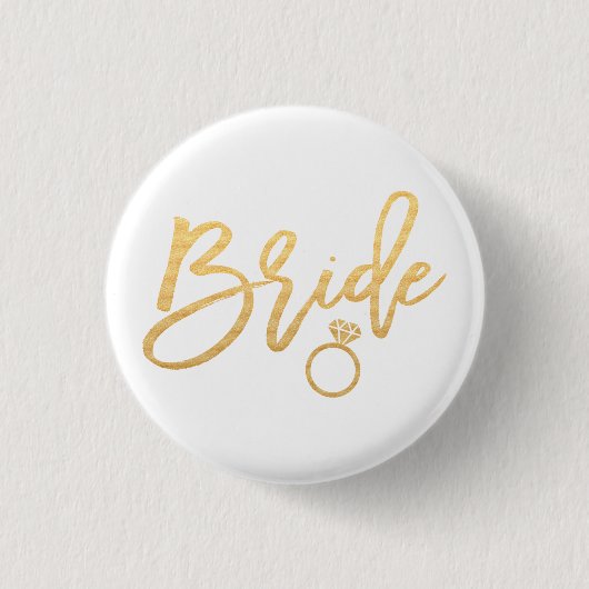 Bridekalligrafie Ronde Button 3,2 Cm (Voorkant)
