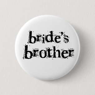 Bride's Brother Black Text Ronde Button 5,7 Cm