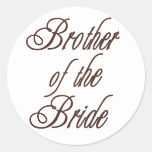 Bride's Brother Classy Browns Ronde Sticker