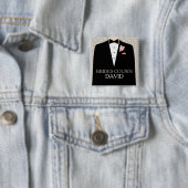 Brides Cousin tuxedo name bruiloft pin button (In situ)