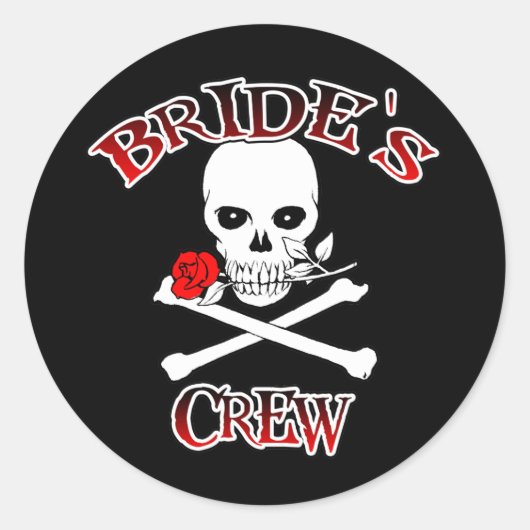 Bride's Crew Ronde Sticker (Voorkant)