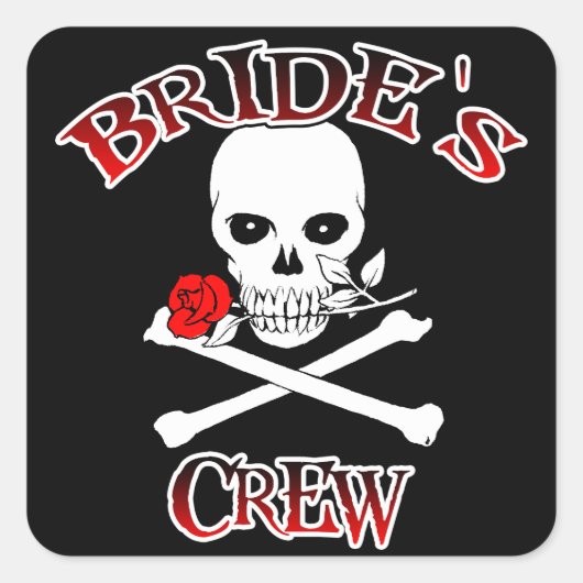 Bride's Crew Vierkante Sticker (Voorkant)