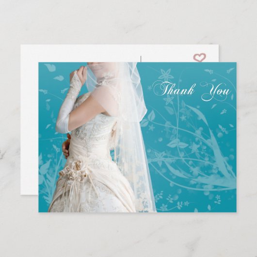 Bride's Dank u kaart (Voorkant / Achterkant)