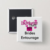 Brides Entourage Square Button (WHITE) (Voorkant /achterkant)