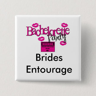 Brides Entourage Square Button (WHITE)