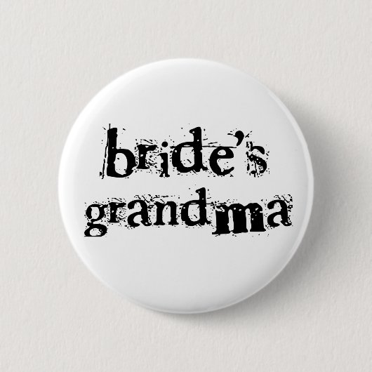 Bride's Grandma Black Text Ronde Button 5,7 Cm (Voorkant)