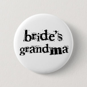 Bride's Grandma Black Text Ronde Button 5,7 Cm