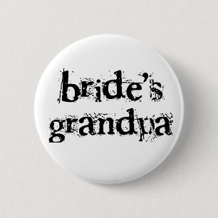 Bride's Grandpa Black Text Ronde Button 5,7 Cm