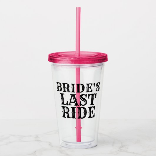 Bride's laatste ride acryl drinkbeker (Voorkant)