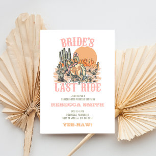 Bride's Last Ride Bachelorette Party Invitation Kaart
