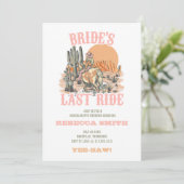 Bride's Last Ride Bachelorette Party Invitation Kaart (Staand voorkant)