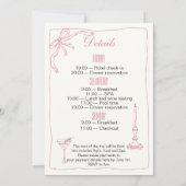 Brides last Ride Bachelorette Weekend Itinerary Kaart (Achterkant)