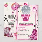 Brides last Ride Bachelorette Weekend Itinerary Kaart (Voorkant / Achterkant)