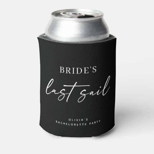 Brides Last Sail | Nautical Bachelorette Black Blikjeskoeler (Blikje Achterkant)