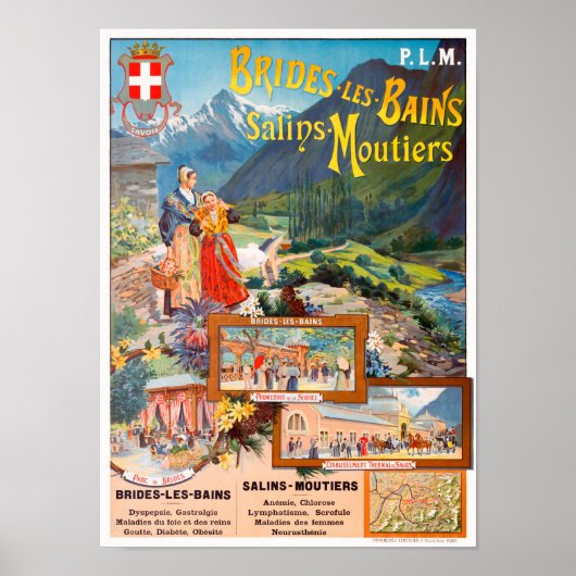 Brides-les-Bains France Poster vintage 1895 (Devant)