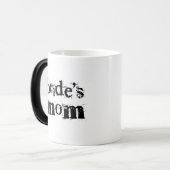 Bride's mam Black Text Magische Mok (Voorkant links)