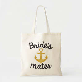 Bride's Mates Bridesmaid Gold Canvas tas