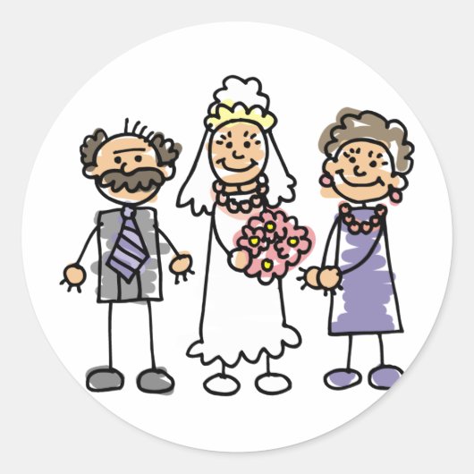 Brides parents Wedday for Ceremonony Ronde Sticker (Voorkant)