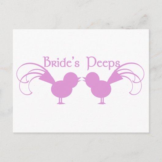 Bride's peps/roze briefkaart (Voorkant)