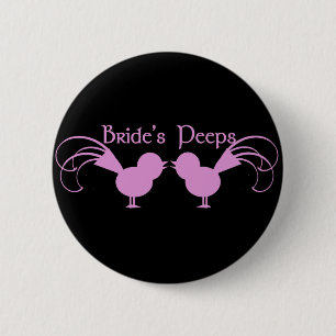 Bride's peps/roze ronde button 5,7 cm