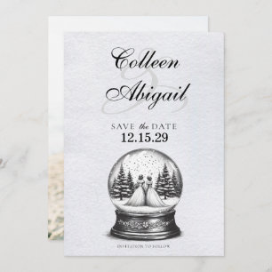 Brides Snow Wereldbol Save The Date