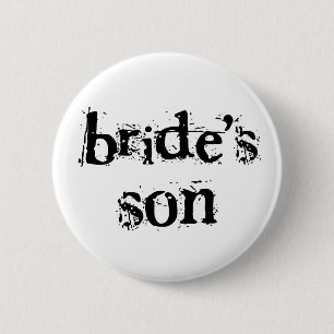Bride's Son Black Text Ronde Button 5,7 Cm